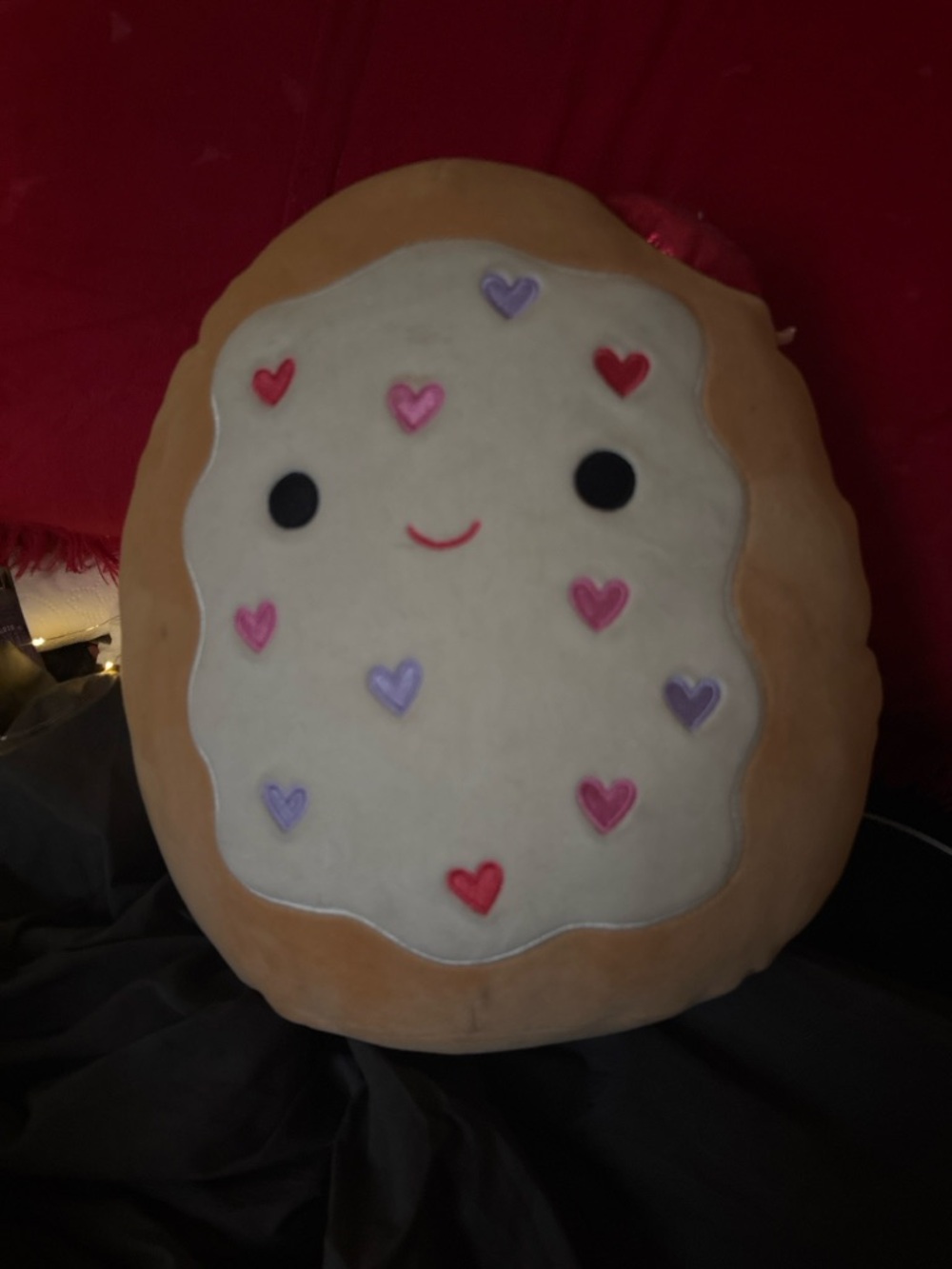 Plush Heart-Sprinkle Cookie Pillow - Cream & Tan (SQUISHMALLOW)